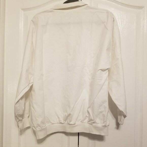 Vintage 90's White Collared Polo Sweater IBM Victoria 94 Wilson Sport Cotton L - Picture 9 of 14